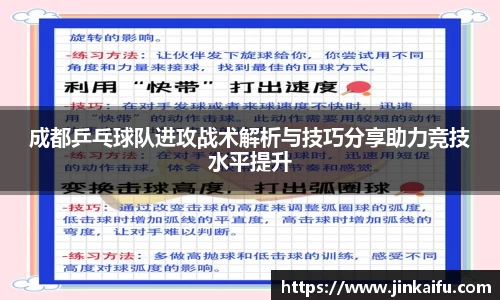 成都乒乓球队进攻战术解析与技巧分享助力竞技水平提升